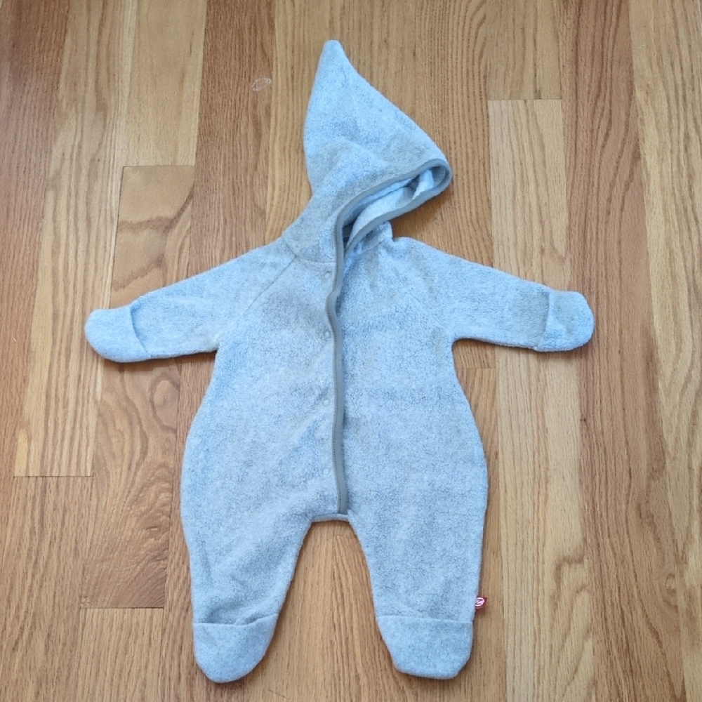Zutano Soft Gray Hooded Footie